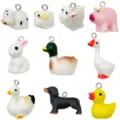 Cute cartoon animal charms pendants DIY handmade necklace jewelry accessories craft supplies - 10 Animal Styles Set (SN1706) / 10 Pieces/Pack