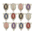 Ciondolo vergine maria strass doppio foro charm accessori per la creazione di gioielli multicolore - Set 3 Fori Oro KC 6 Stili (SN391) / Set da 12