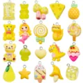 Set van 20 gele hars cartoon bedels hangers voor DIY sieraden maken accessoires - Hars Geel Gemengde Set (SN1690)
