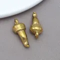 Pendentif breloque piment 3D en métal doré pour accessoires de bijoux faits à la main DIY. - Plaqué sous Vide Or Grand (T2832)