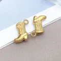 Stainless steel western cowboy boot charms DIY handmade jewelry accessories pendant 2pcs. - Western Cowboy Boots (T2784)