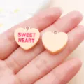 Hars hart hanger DIY sieraden accessoire, schattige oranje stijl, ideaal voor handgemaakte ambachten. - Geel Hars Dik Hart Sweetheart (24507)