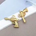 Gold plated miniature gun charms for DIY jewelry making, metal pendant accessories for bracelets or necklaces. - Weapon Gun (T2785)