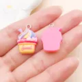Hars ijsbeker bedels DIY sieraden hangers schattige dessert accessoires kleurrijk. - Rozerode Basis Gele Hars Sweet Milkshake Taart (24527)