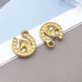 Stainless steel gold horseshoe horse head charms for DIY jewelry making pendants. - Western Cowboy Horse Head (T2788)