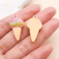 Hars ijsje hoorn DIY sieraden hangers schattige ambachtelijke accessoires oorbellen - Geel Hars Ijsje (24569)