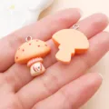 Oranje hars paddestoel hanger DIY sieradenbedels schattige knutselset van 20 stuks - Oranje Geel Hars Jungle Paddenstoel (24776)
