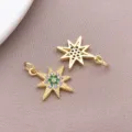 Goud 18K Verguld Meerpunts Ster Zirkoon Hanger DIY Armband Sieraden Accessoire - 1 Stuk/Verpakking (20x15x2.2mm)