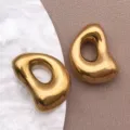 Vergoldeter Edelstahl voluminöser Buchstabe Anhänger DIY Schmuck Zubehör Stil Variante - Buchstabe D Stil (T3095-D) / 1 Stück (13x18x6mm) / Gold