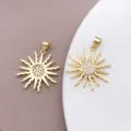 Gold plated sun pendant zircon sunflower DIY jewelry accessory variant style choice - Sunflower Pendant (T3290) / 1 Piece/Pack (30x21x2mm)