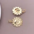Gold sun face pendant charms, vintage celestial metal DIY jewelry accessories for necklaces. - Sun Face Style (T3357)