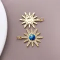 18k Gold Plated Cubic Zirconia Sun Moon Pendant DIY Jewelry Charm Accessory Variant - Zirconia Starry Sky Sun Style (T3358)