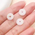 Cuentas de vidrio blanco Ping An Kou para fabricación de joyas DIY collar pulsera colgante. - Hebilla de la Paz Estilo Chino (26790)