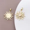 Ciondolo sole e luna in zircone pavé bagnato d'oro, accessorio per gioielli fai da te collana. - Ciondolo Girasole (T3294)