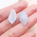 Light blue leaf shape glass beads pendant for DIY jewelry accessories and handmade crafts. - Lotus Petal (21975)