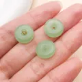 Cuentas de rosquilla de vidrio verde para collar pulsera accesorios de joyería de bricolaje. - Hebilla de la Paz Estilo Chino (26793)