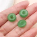 Colgantes de hebilla de paz de vidrio verde, cuentas redondas para pulseras collares. - Hebilla de la paz estilo chino (26794)