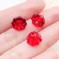 Red glass lotus shape beads for DIY jewelry making, hair accessories, and craft projects. - Lotus Seed (26740)
