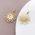 Ciondolo Faccia di Sole Dorato Accessori per Gioielli DIY Collana Orecchini Rame - Ciondolo Viso di Sole (T3297)
