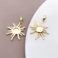 Ciondolo girasole dorato ciondolo fai da te per collana orecchini accessori 1pz - Ciondolo Girasole Liscio (T3298)