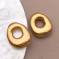 Accessoire de bijoux DIY bulle 3D plaqué or variante, composant de charme en métal. - Style Lettre O (T3095-O) / 1 Pièce (15x18x5mm) / Or