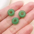 Cuentas Donut PingAn Kou de Vidrio Verde DIY Collar Pulsera Accesorios Joyas 3 Pzs - Cuenta de gran agujero estilo chino Donut (26815)
