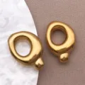 Pendentif Lettre Q Bulle 3D en Acier Inoxydable Plaqué Or DIY Accessoire de Bijoux - Style Lettre Q (T3096-Q) / 1 Pièce (13x18x5mm) / Acier