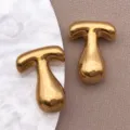 Pendentif Lettre T Bulle 3D Plaqué Or Accessoire Bijoux DIY en Acier Inoxydable - Style Lettre T (T3095-T) / 1 Pièce (13.5x18x6mm) / Or