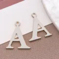 Κρεμαστό γράμμα Α από ανοξείδωτο ατσάλι για DIY κοσμήματα, ασημί μεταλλικό αξεσουάρ. - Κεφαλαίο Γράμμα Α (T2195-A) / 1 Τεμάχιο (12x11x1mm) / Ασημί