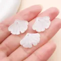 Colgantes de abalorios de vidrio esmerilado blanco hoja de ginkgo para joyería DIY hecha a mano - Hoja de Ginkgo (26863)