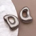 Pendentif lettre bulle en acier inoxydable D, accessoire de bijoux DIY en métal argenté. - Style Lettre D (T3096-D) / 1 Pièce (13x18x6mm) / Acier