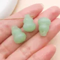Colgantes de calabaza de vidrio verde claro accesorios de joyería DIY para pulseras y collares. - Calabaza Grande (26908)