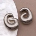 Pendentif lettre G en acier inoxydable breloque alphabet mignon accessoire de bijoux - Style Lettre G (T3096-G) / 1 Pièce (14x18x6mm) / Acier