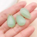 Colgantes de vidrio en forma de gota verde claro para hacer joyas artesanales de pulsera y collar DIY - Colgante de Lágrima Grande (26916)