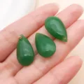 Colgantes de vidrio en forma de lágrima verde con anillo dorado para accesorios de joyería. - Colgante de Lágrima Grande (26917)