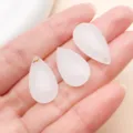Colgante gota cristal blanco set accesorios joyería DIY dijes traslúcidos lisos - Colgante de Lágrima Grande (26918)