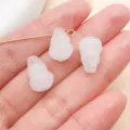 Colgantes de calabaza de vidrio blanco para hacer joyas DIY, accesorios de pulsera bonitos. - Colgante de Calabaza con Agujero Transversal (26912)