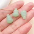 Colgantes de vidrio verde claro calabaza accesorios de joyería DIY para pulseras collares - Calabaza con Agujero Horizontal (26920)