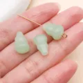 Abalorios de vidrio de calabaza verde claro colgante DIY para la pulsera y collar. - Calabaza con Agujero Recto (26922)