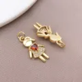 Vergulde meisjes hanger bedel met zirkonia voor DIY ketting armband sieraden maken accessoires - Hoge Paardenstaart Meisje Hanger (T3452)