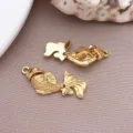 Gold plated DIY goldfish jewelry charms pendants for earrings necklace accessories. - 1 Piece (25x11x4mm)
