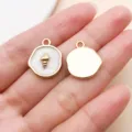 Pendentif coquillage en alliage blanc nacré accessoire bijoux DIY pour collier porte-clés artisanal. - Pendentif Conque d'Océan Émaillé (28022)