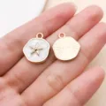 Pendentif en alliage d'étoile de mer émail blanc perle pour collier porte-clés DIY bijoux - Pendentif Étoile de Mer Émaillé (28025)