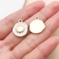 Pendentif breloque en alliage de coquillage blanc perle DIY pour fabrication de bijoux - Pendentif Coquillage d'Océan Émaillé (28026)