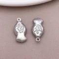Κρεμαστά ψαριού από ανοξείδωτο ατσάλι DIY κοσμήματα αξεσουάρ θαλάσσια ζώα ασημί 2τμχ - Κοίλο Ψάρι (T3482) / Συσκευασία 1 Τεμαχίου (19x9x4.1mm) / Χρώμα Ατσαλιού