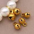 Piccolo ciondolo a campana dorata in acciaio inossidabile accessorio per gioielli DIY pet - Piccola Campana (T2142) / Confezione da 1 Pezzo (8x5x5mm) / Oro