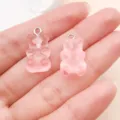 Roze doorzichtige hars gummybeer bedels voor DIY sieraden maken hanger accessoires - Beer Snoep (12573) / 1 Stuk/Verpakking (10x20mm) / Roze