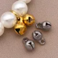 5/6mm Acciaio Inossidabile Campanelli d'Oro Argento DIY Gioielli Collare Per Animali - Piccola Campana (T2144) / Confezione da 1 Pezzo (8x5x5mm) / Colore acciaio