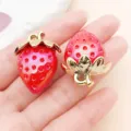 Acrylic resin 3D strawberry charms DIY jewelry making pendants for necklace bracelet keychain - 3D Large Strawberry (21813) / 1 Piece / Solid Red AB Color