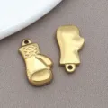 Gold stainless steel boxing glove charms pendant DIY jewelry making accessories keychains - T2840 Boxing Gloves Style / 10x18x3mm / Gold